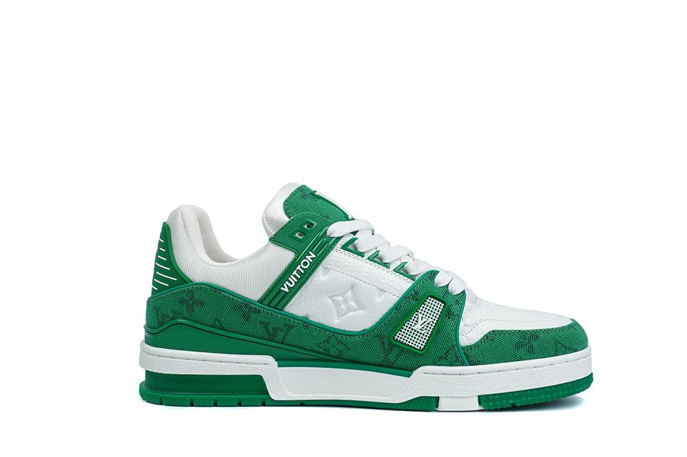 PK god Louis Vuitton LV Trainer Monogram Denim green retail materials ready to ship